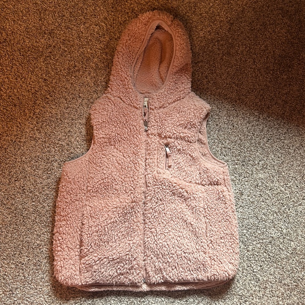 Light Pink Fleece Hooded Vest